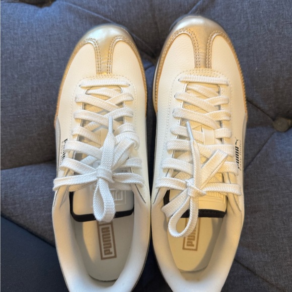 PUMA Easy Rider Women's White and Gold Sneakers - Picture 4 of 6